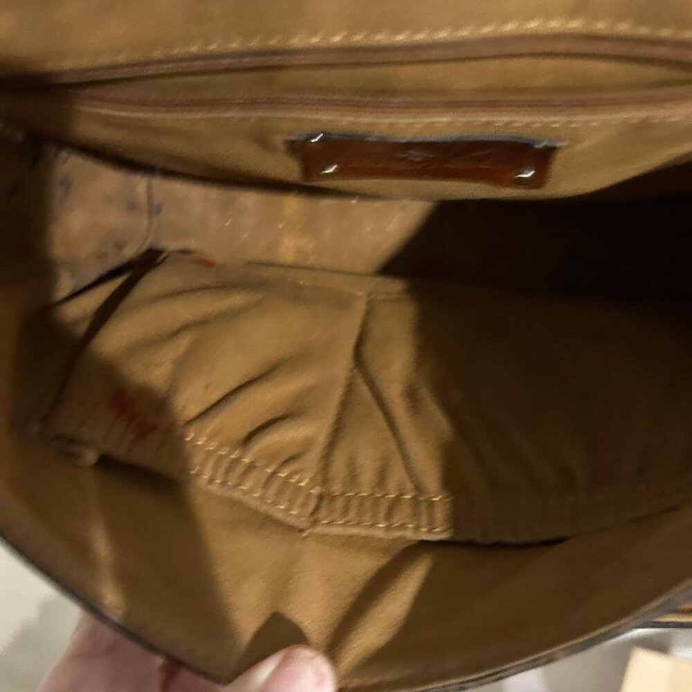 Patricia Nash Leather Shoulder Bag with Crossbody Strap Cognac - Picture 5 of 7